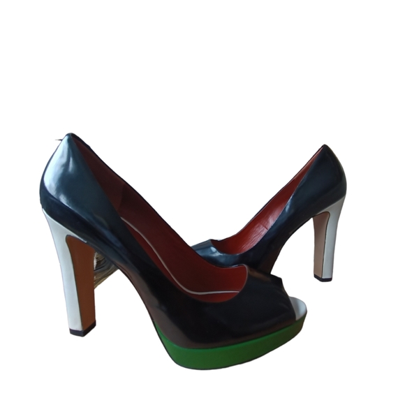 Marc By Marc Jacobs Color Block Peep Toe Pumps " HOT!" - Picture 5 of 16
